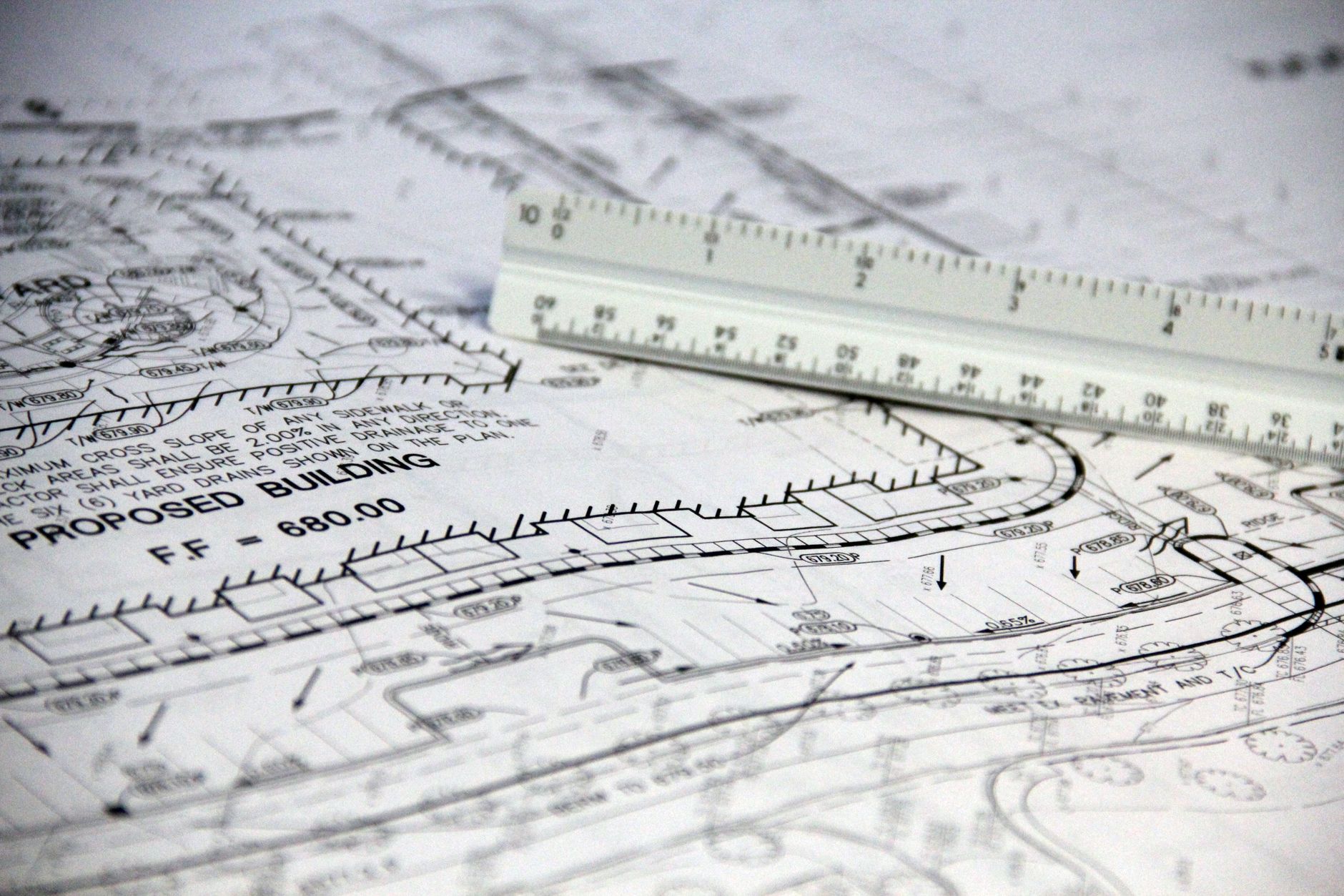 Architectural blueprints of a residential development